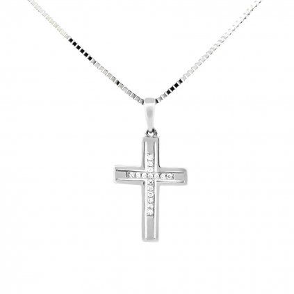 Diamantový křížek 0,05ct bílé zlato