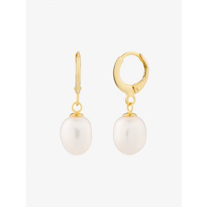 6801 stribrne nausnice pearl heart s ricni perlou preciosa pozlacene