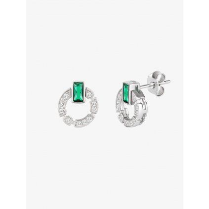 7351 5 stribrne nausnice sublime s kubickou zirkonii preciosa emerald