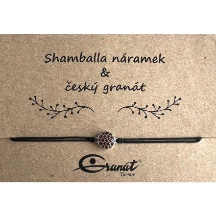 Český granát stříbrný náramek Shamballa 003