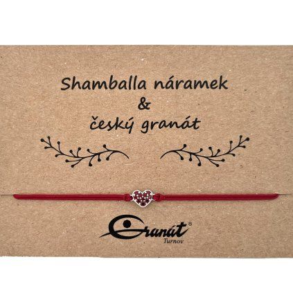 Český granát stříbrný náramek Shamballa 004