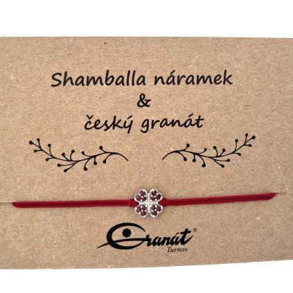 Český granát stříbrný náramek Shamballa 006