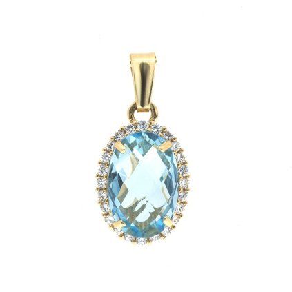 Luxusní zlatý přívěsek Blue Topaz