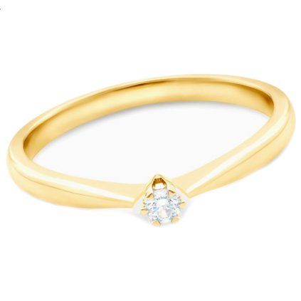Zlatý prsten s diamantem 0,075ct