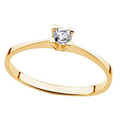 Zlatý prsten s diamantem 0,12ct