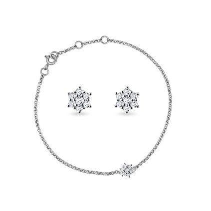 Diamantové náušnice květy 0,30ct