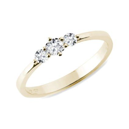 Zlatý prsten 3 diamanty 0,18ct