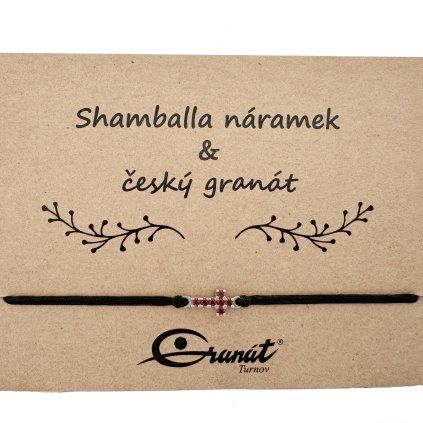 Český granát stříbrný náramek Shamballa 009