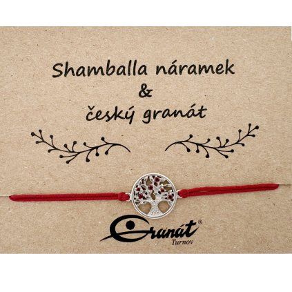 Český granát stříbrný náramek Shamballa 010
