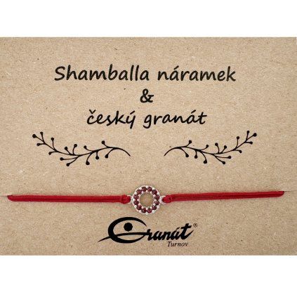Český granát stříbrný náramek Shamballa 012