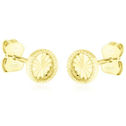 Zlaté náušnice kolečka gravírované