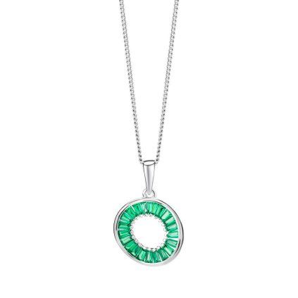preciosa stribrny nahrdelnik se zelenymi zirkony twist glamour 5418 66 retizek privesek 14975824084958