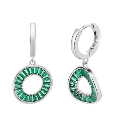 preciosa stribrne nausnice se zelenymi kubickymi zirkony twist glamour 5419 66 14975827090147