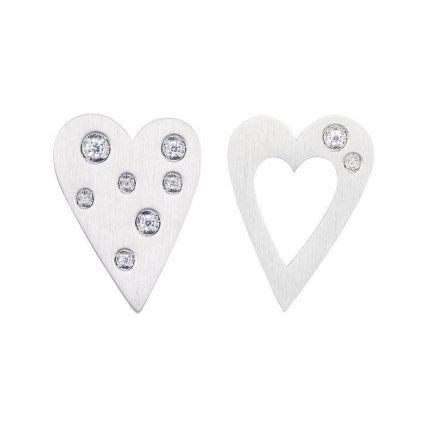 preciosa asymetricke ocelove nausnice heart beat s kubickymi zirkony 7479 00 14975806084509