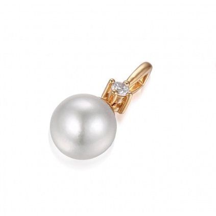Zlatý přívěs se sladkovodní perlou rosegold/žluté zlato
