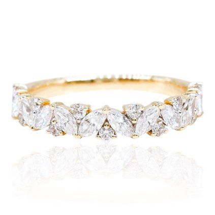 Zlatý prsten s laboratorními diamanty 0,6ct