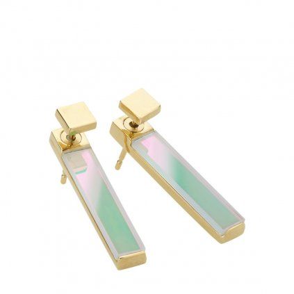 Ocelové náušnice Storm Silica Earring Gold Ice
