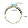 Zlatý prsten pravý blue topaz Aqua