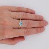 Zlatý prsten pravý blue topaz Aqua