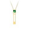 Náhrdelník Straight z chirurgické oceli s českým křišťálem Preciosa, emerald