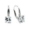 Diamantové náušnice s bílým topazem 6/0,02ct