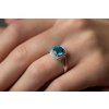 Diamantový prsten bílé zlato a Blue Topaz