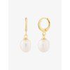 6801 stribrne nausnice pearl heart s ricni perlou preciosa pozlacene