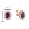 Zlaté náušnice s diamanty a Rubínem rosegold