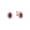 Zlaté náušnice s diamanty a Rubínem rosegold