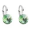 Stříbrné náušnice s krystaly Swarovski 8mm zelené