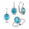 Náhrdelník z bílého zlata Swiss Topaz a diamanty