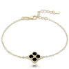 Stříbrný pozlacený náramek onyx/malachit