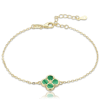 Stříbrný pozlacený náramek onyx/malachit