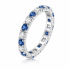 Elegantní prsten s diamanty a safíry