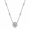 Elegant Silver Halo Pendant Necklace